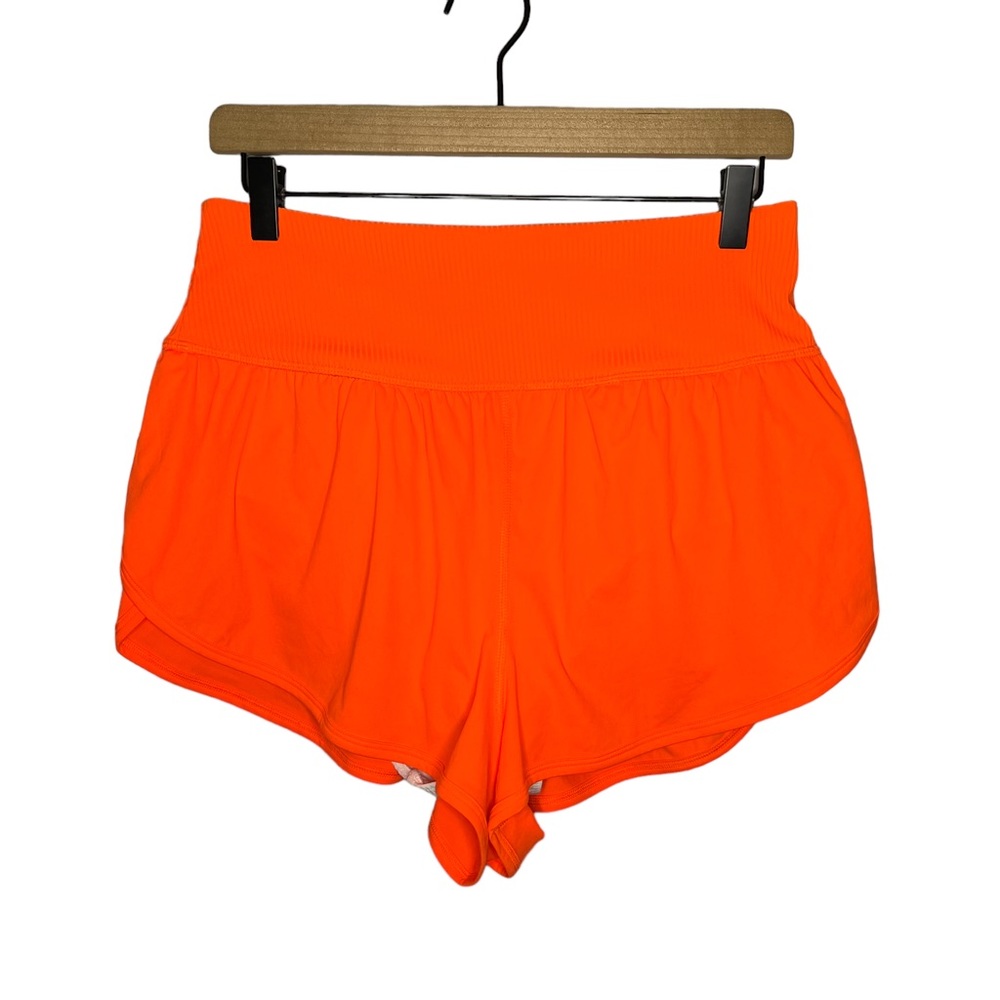 Free People Movement Game Time Shorts in Neon Coral Orange L